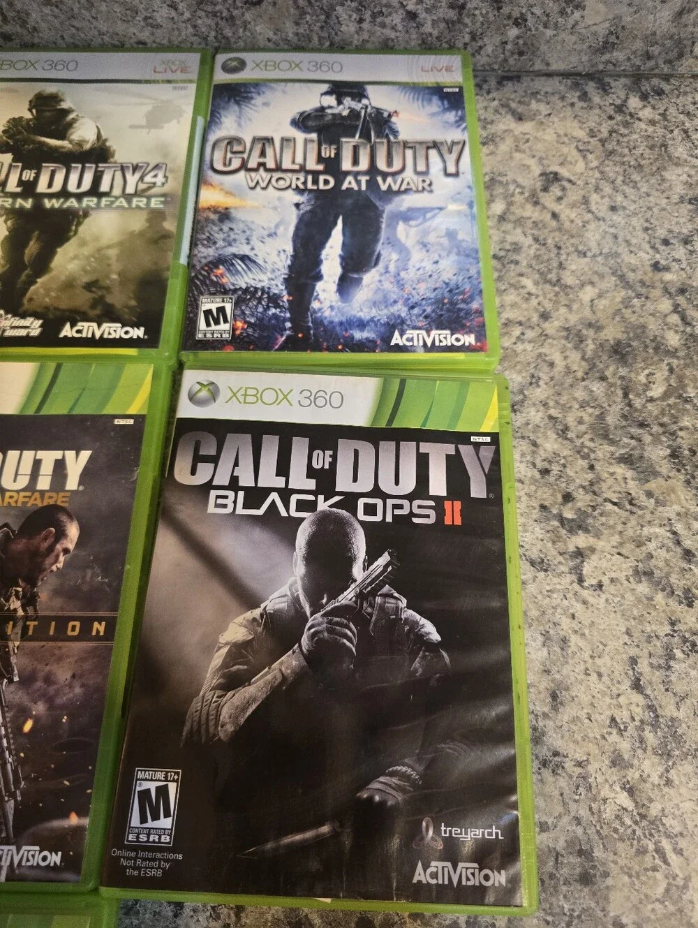 Call Of Duty Lot Of 7 Games Xbox 360 (Black Ops/Advanced Warfare/World Of War)